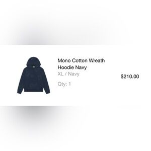 Denim Tears Mono Cotton Wreath Navy hoodie